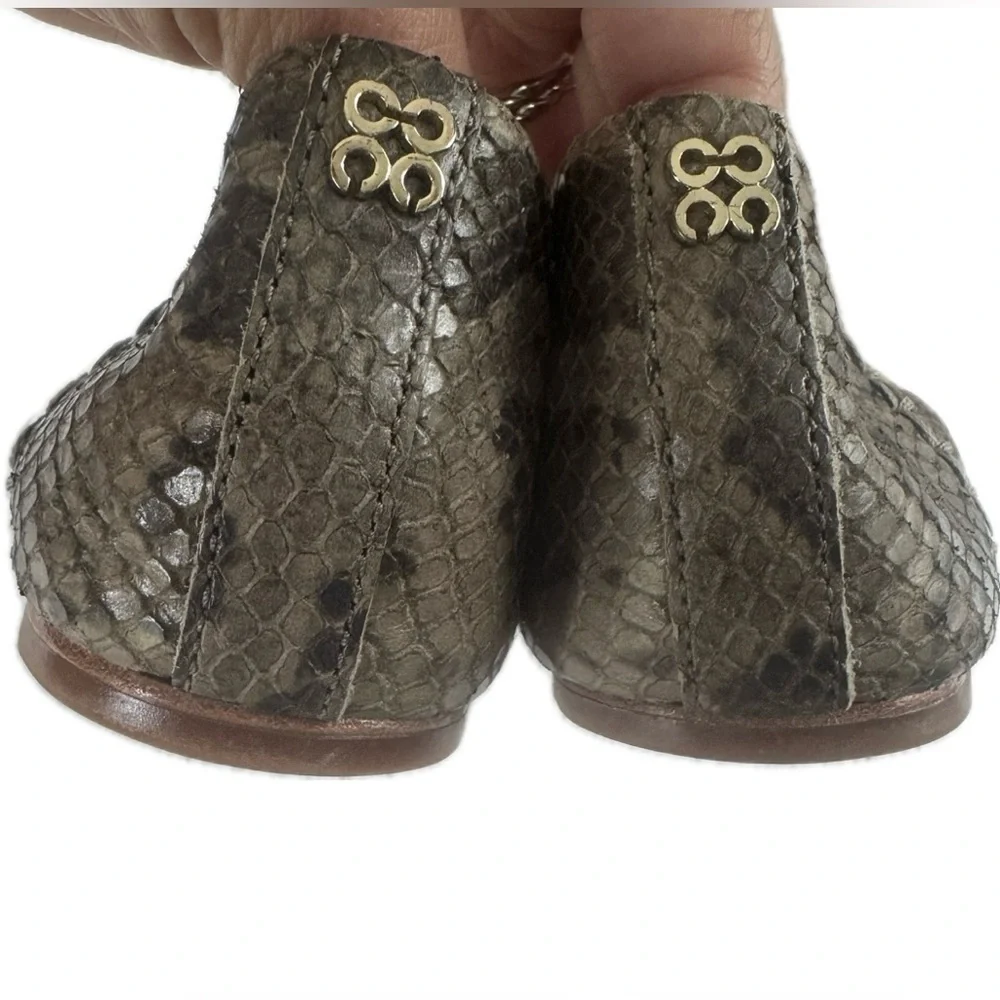 Coach Annabelle Patchwork Exotic Snakeskin Embossed Leather Ballet Flats 7.5 B